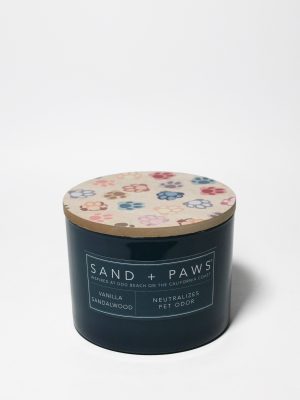 Sand + Paws Vanilla Sandalwood 12 oz scented candle